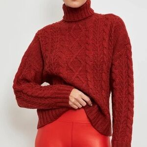 NWT Carbon 38 Cable Knit Turtleneck Sweater